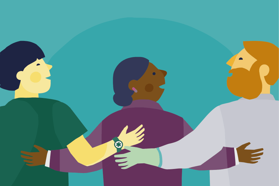 Illustration of an integrated healthcare team